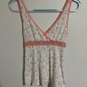 Victoria's Secret Vintage Floral Lace Trim Top